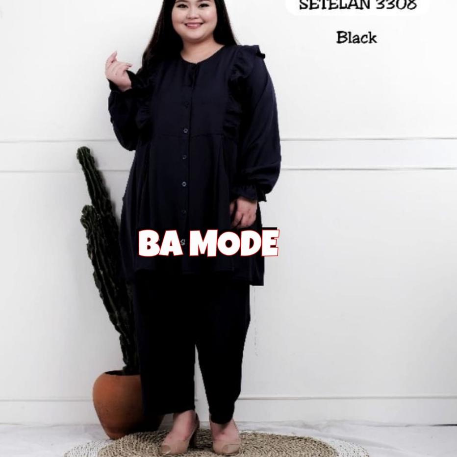 Bagus Banget.. JUMBO LD 125 CM - MAURA SET - NEW ARRIVAL SETELAN LONG TUNIK WANITA BAHAN CRINKLE