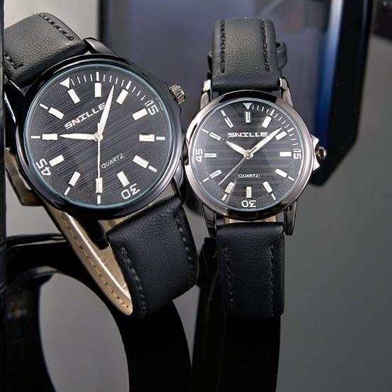 COD  9.9 Jam Tangan SNILLE Couple Kulit Original Anti Air || Bisa Satuan (SN 002) [KODE 68]
