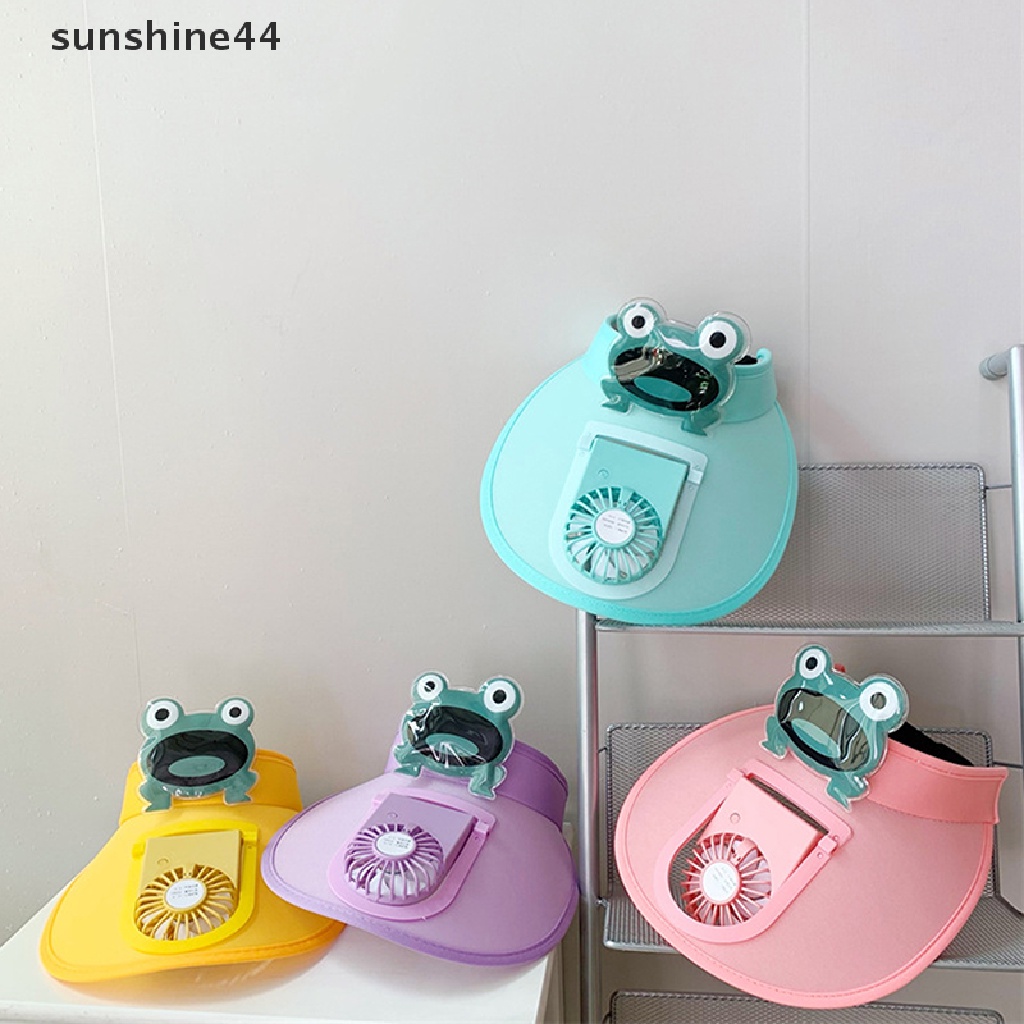 Sunshine Topi Kipas Angin Usb Charging Bahan Breathable Untuk Musim Panas