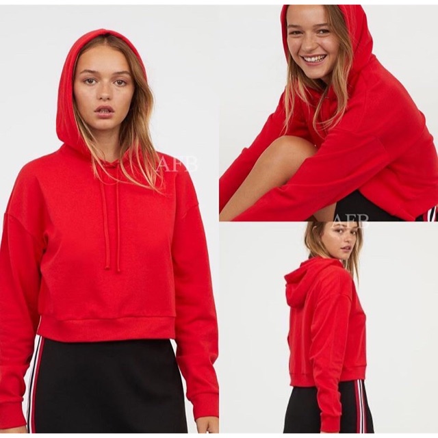 h&m short hooded sweatshirt