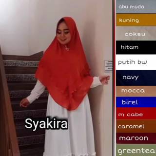  Jilbab  Khimar Syari Ceruty dua layer Plisket Olivia Jumbo 