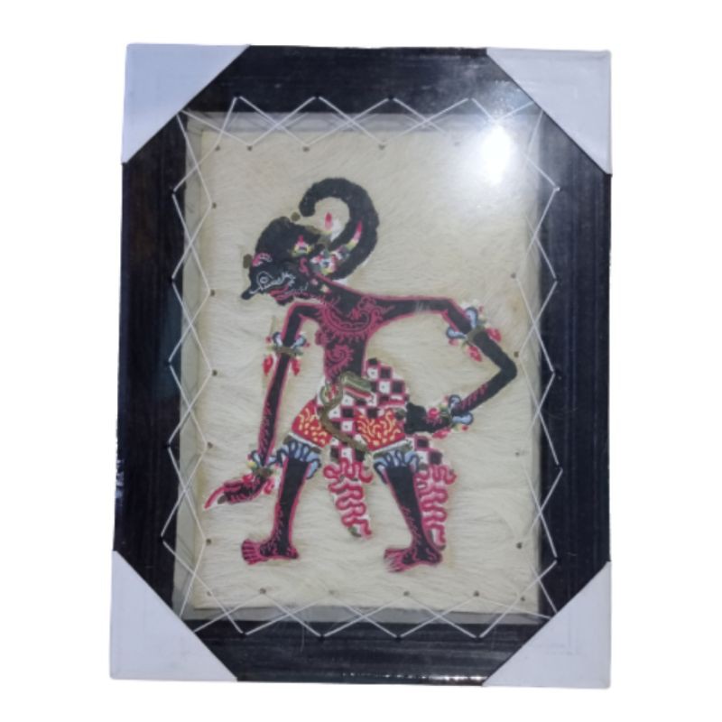 PAJANGAN LUKISAN WAYANG KULIT WERKUDARA UKURAN 45 x 35 cm - DEKORASI RUMAH MURAH