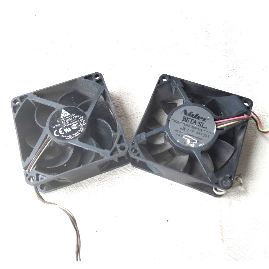 Fan dc ex Proyektor Delta NUB0712M 12v 0,17A & Nidec D07A-12PH 12v 0,2A 7cm
