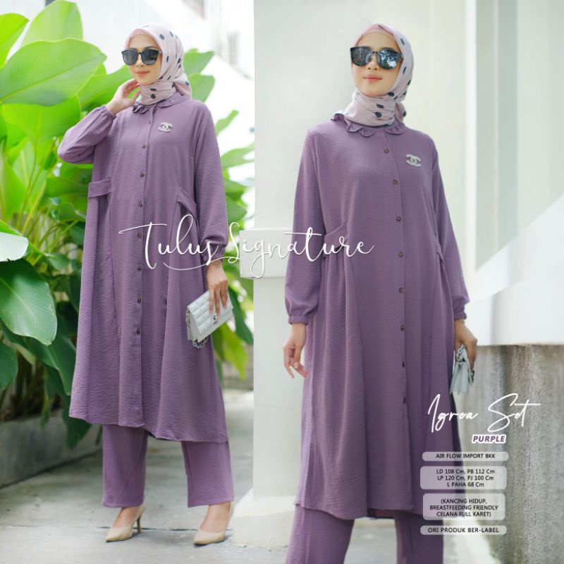 Set wanita polos adem / Igea set by tulus signature / Set wanita muslimah