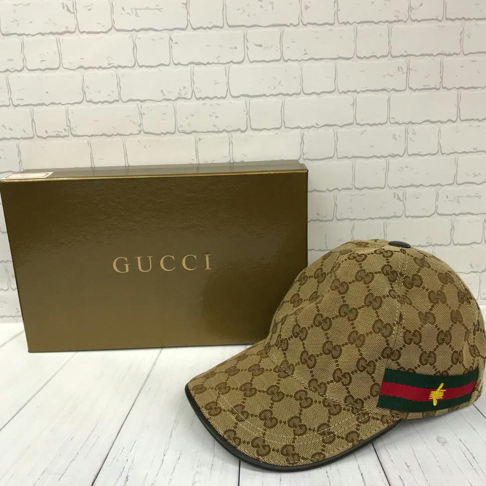 JUAL TOPI GUCCII BROWN BEE WIITH BOX MIRROR QUALITY TERMURAH