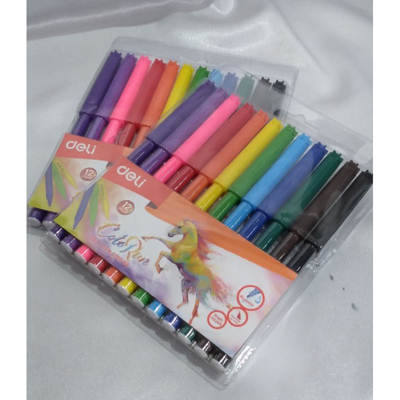 

DELI C 10003 PEN FELT SPIDOL WARNA 12 COLOUR