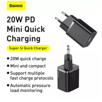 Baseus Charger SUPER SI 1C Adaptor + Kabel iPhone 12 Pro Max 20W