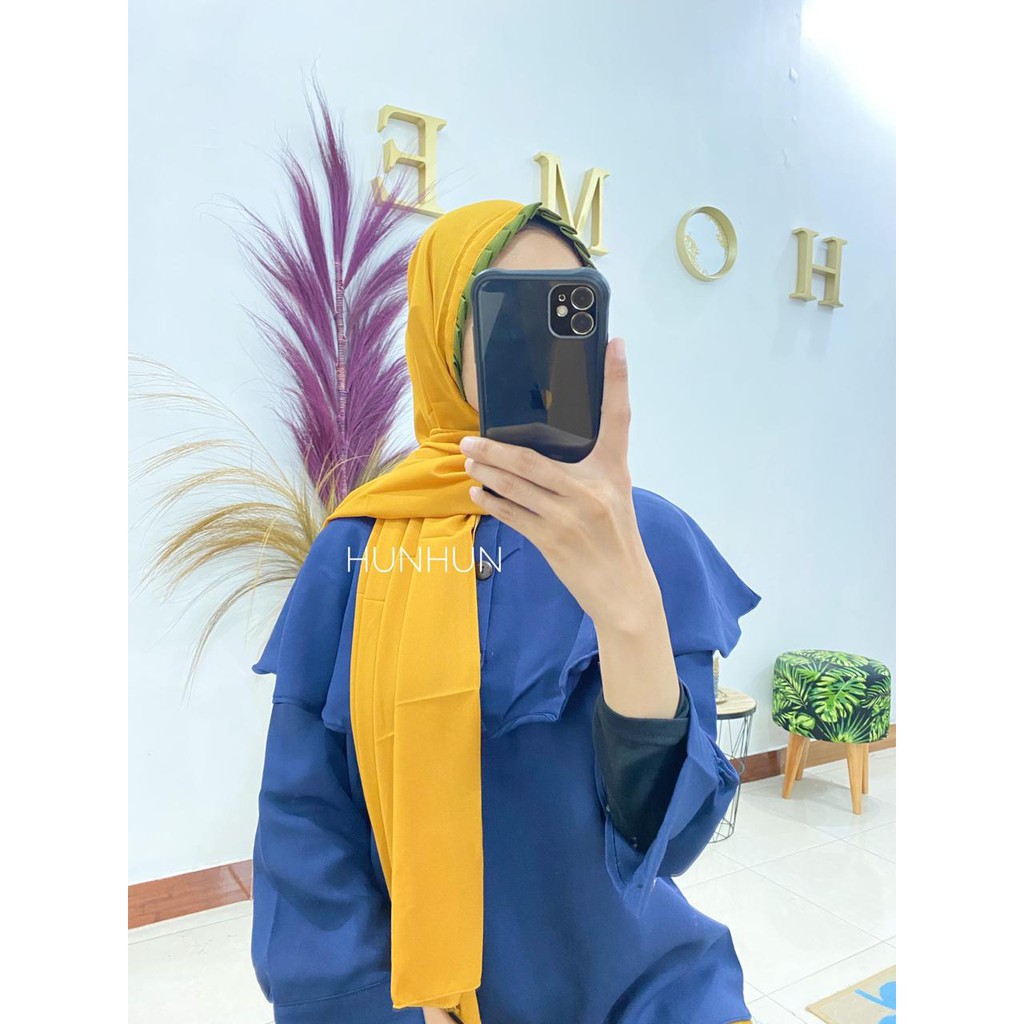 CANTIK KOMBI KCB PASHMINA TALI LIPIT INSTANT NON PED DIAMOND CREPE PREMIUM PASMINA PASTAN LIPIT-MUSTARD L. ARMY