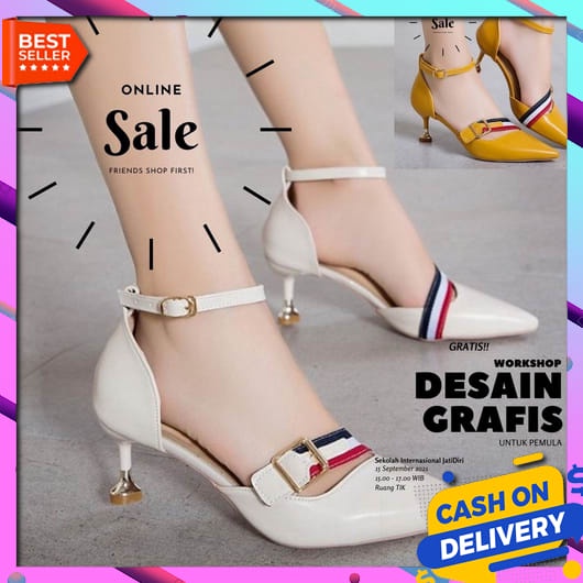 Cod High Heels Pesta Wanita  Haihil Cewek Murah Sandal Hils Heal Sepatu Bapau High Heels Tali