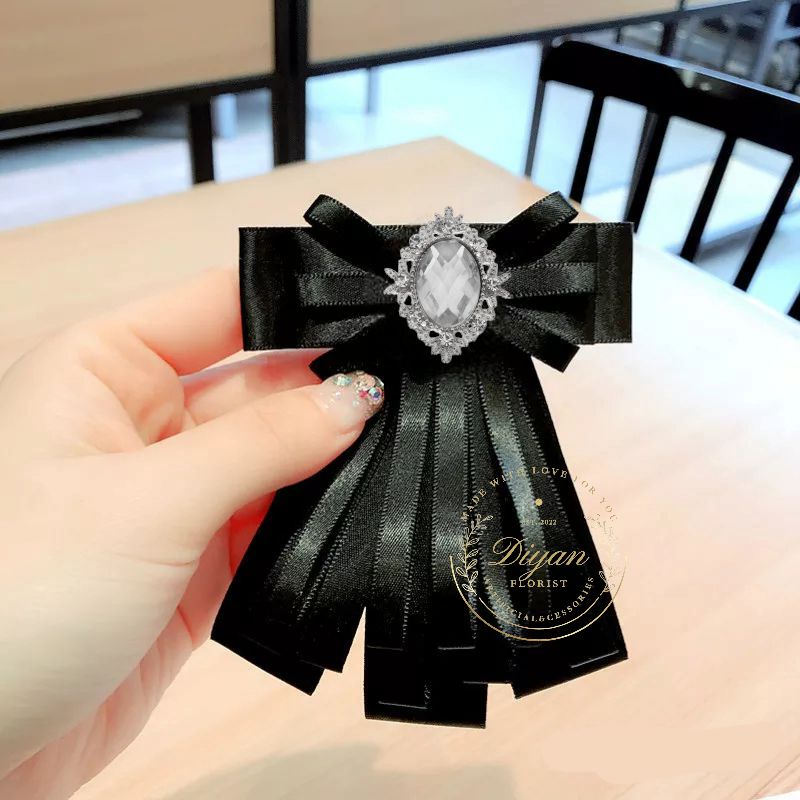 pita hias aplikasi korean ribbon brooch