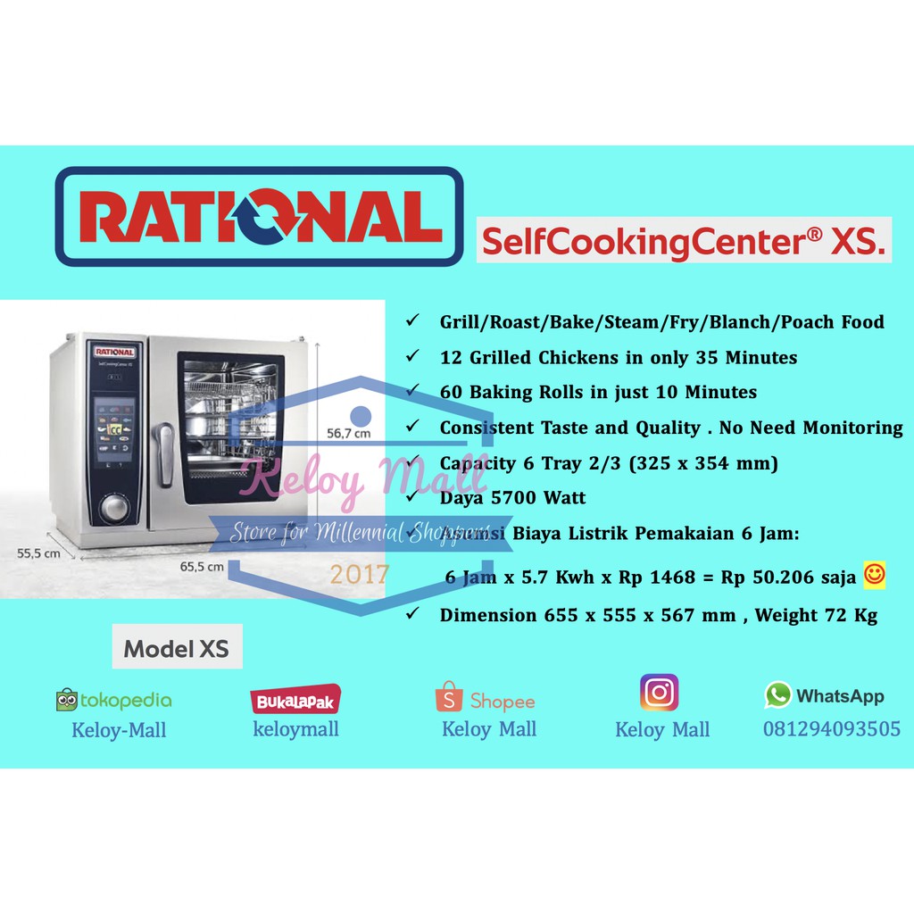 RATIONAL Combi Oven Mini 6 Tray Self Cooking Centre XS