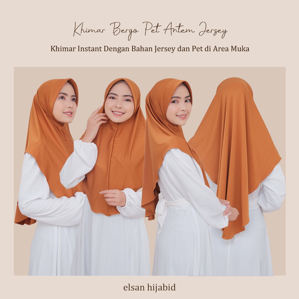 jilbab Khimar Jersey hamedah Pet Antem size L
