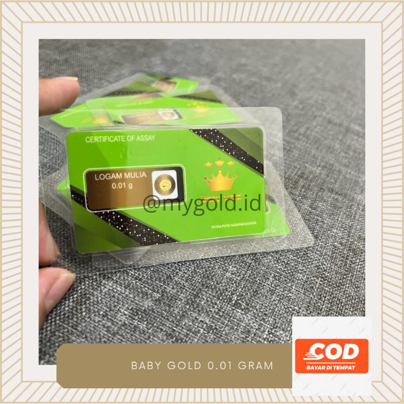 baby gold 0.01 gram emas murni 24 karat 99 emas asli