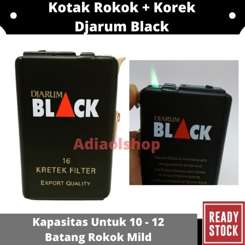 KOTAK ROKOK PLUS KOREK API BRAND ROKOK DJARUM BLACK