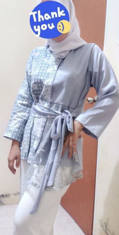 Atasan Blouse Batik Wanita Modern Fashion Wanita Kekinian Brokat Batik Kombinasi Ruby And Arsyla