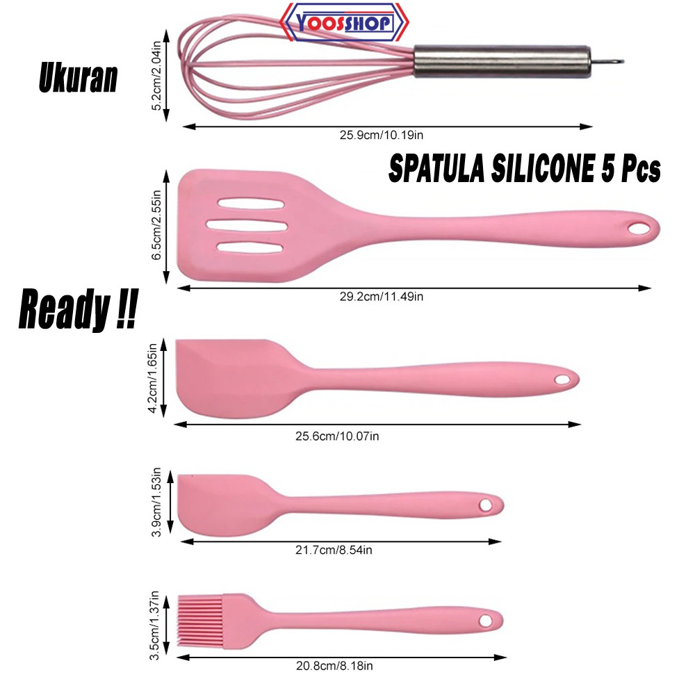 Spatula set silicone sutil silikon set peralatan masak perlengkapan dapur-4
