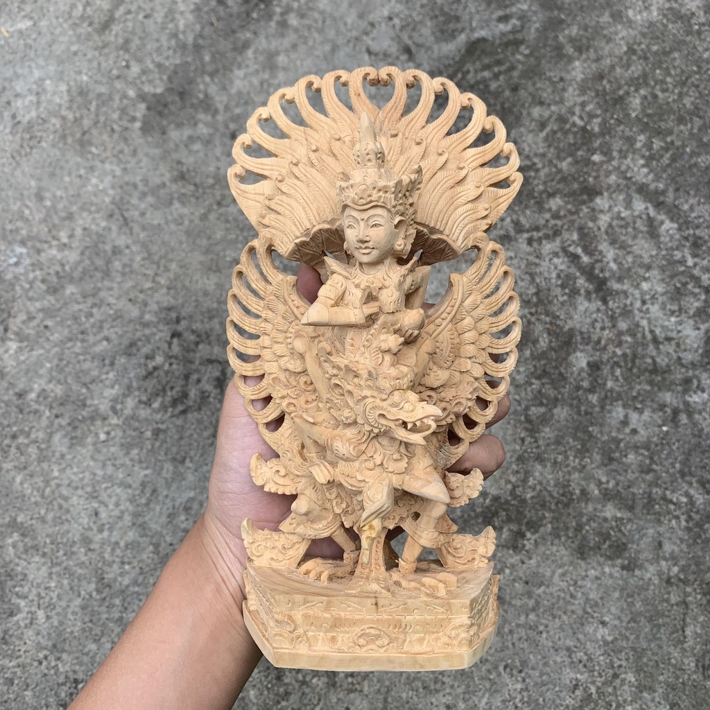 Patung Kayu Cendana Asli Ukiran Garuda Wisnu Ukuran L