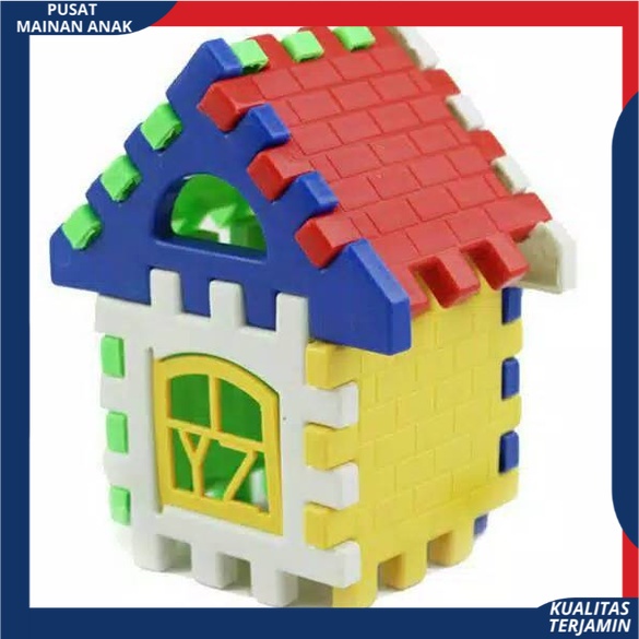 Mainan Anak Edukasi Blok rumah funny block JM 8211 Plastik Berkualitas SNI Blok rumah Puzzle SET