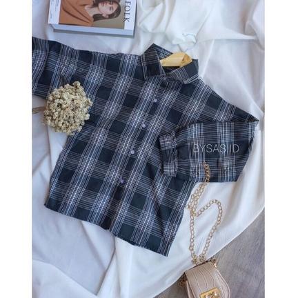 GUILEN TOP BAJU ATASAN WANITA KEMEJA KOTAK / KEMEJA KOREAN STYLE MUSLIM –BJO.11Fe22ᴶ