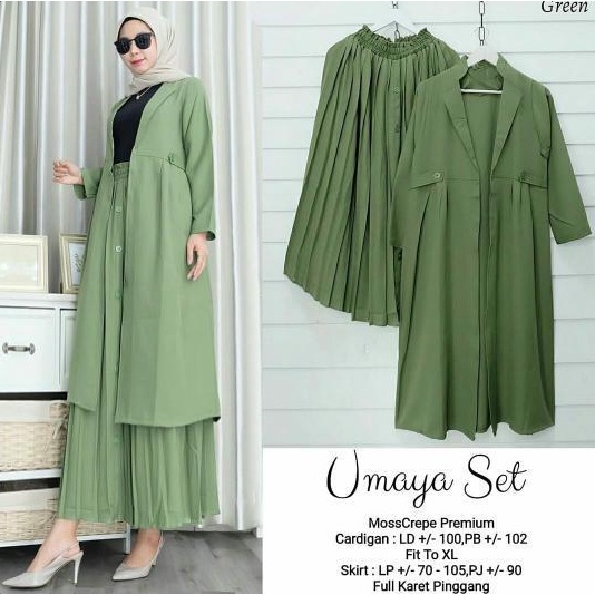 Umaya setelan rok cardigan terbaru one set kekinian