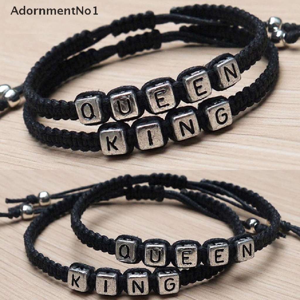 (AdornmentNo1) Gelang Pasangan / Pria / Wanita Desain King / Queen Handmade Untuk Hadiah Pernikahan