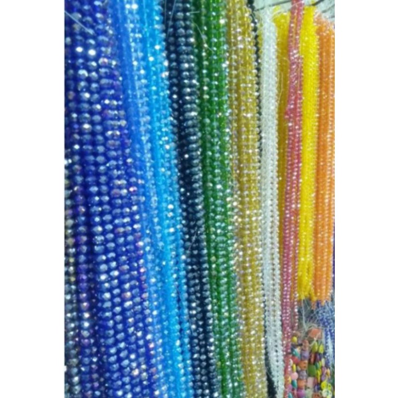 Kristal Ceko bakpau 8mm / Manik kristal bahan craft bahan konektor masker