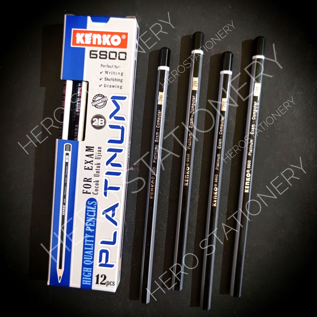 

Kenko pencil pensil 2B for exam ujian komputer platinum 6800 . 12 unit