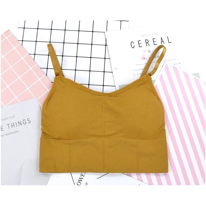 DODORY BRA503 Pakaian Dalam Wanita Bra Tanpa Kawat Sport Bra Gym Push Up Bra Wanita BH Olahraga-Coklat