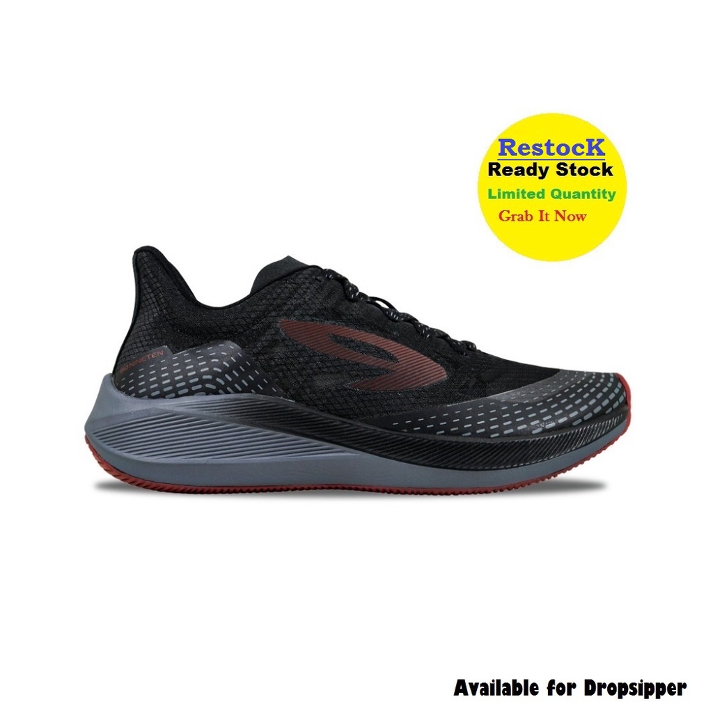 910 Nineten Haze Sepatu Running - HAZE 1.5 HITAM / ABU / MERAH