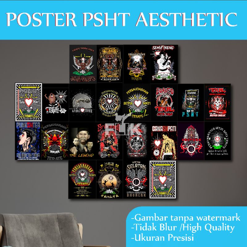 1 SET(24 Pcs) POSTER PSHT AESTHETIC A5/ POSTER KAMAR/HIASAN DINDING PSHT