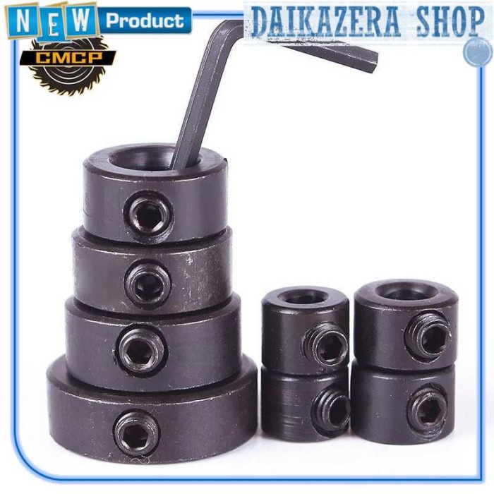 Collar Ring Set Mur Woodworking Drill Locator Stop 3mm-16mm 8 Pcs - Hitam