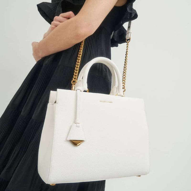 11.11 SALE | CK Large Double Handle Bag / CK Mirabelle Structured Handbag