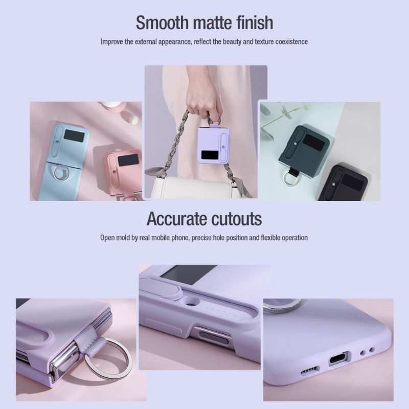 Casing Belakang Shockproof Dengan Ring Holder Mewah Untuk Z Flip4