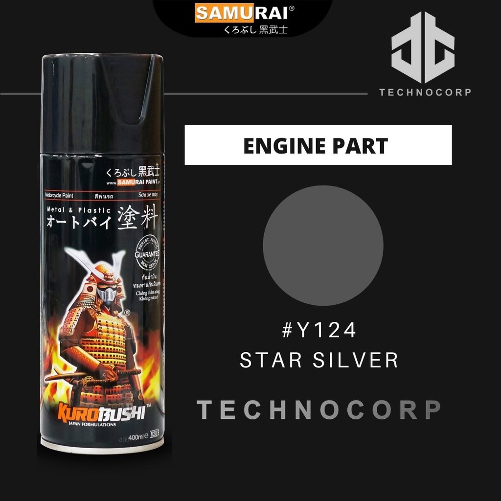 

Cat Semprot SAMURAI PAINT Y124 STAR SILVER / GUN METAL ABU ABU SEDANG