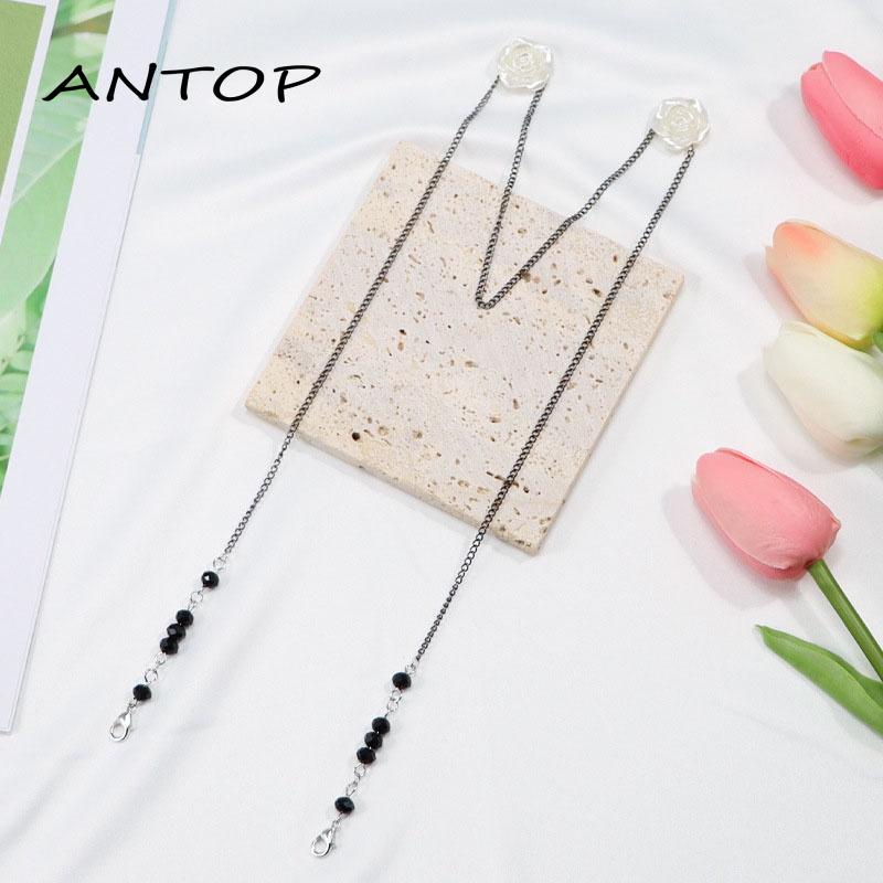 Kalung Rantai Dengan Liontin Topeng Bunga Retro Anti Jatuh Untuk Wanita