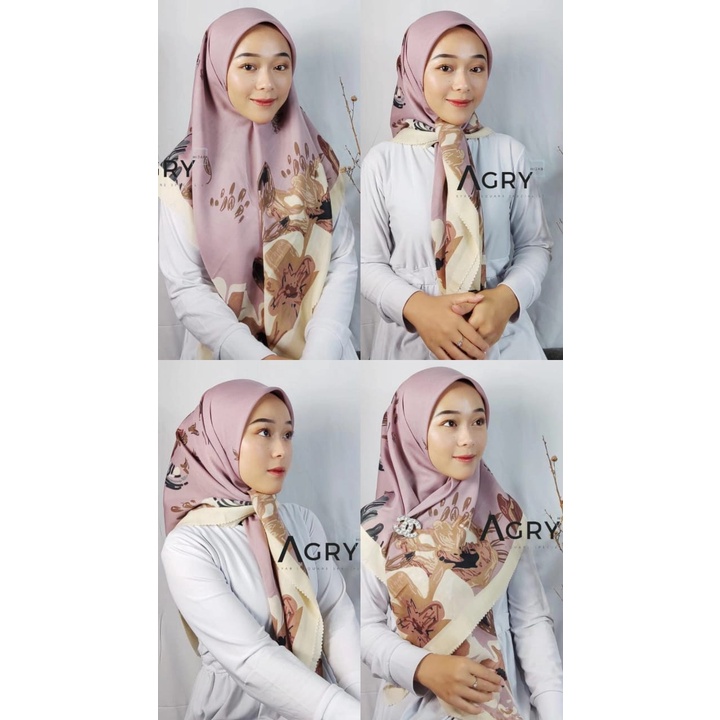 ᴀɢʀʏ Hijab Segiempat Motif Voal 110