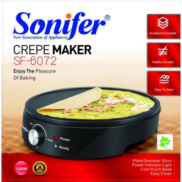 SONIFER Crepe Maker / Pizza Maker / Pancake Maker Elektrik