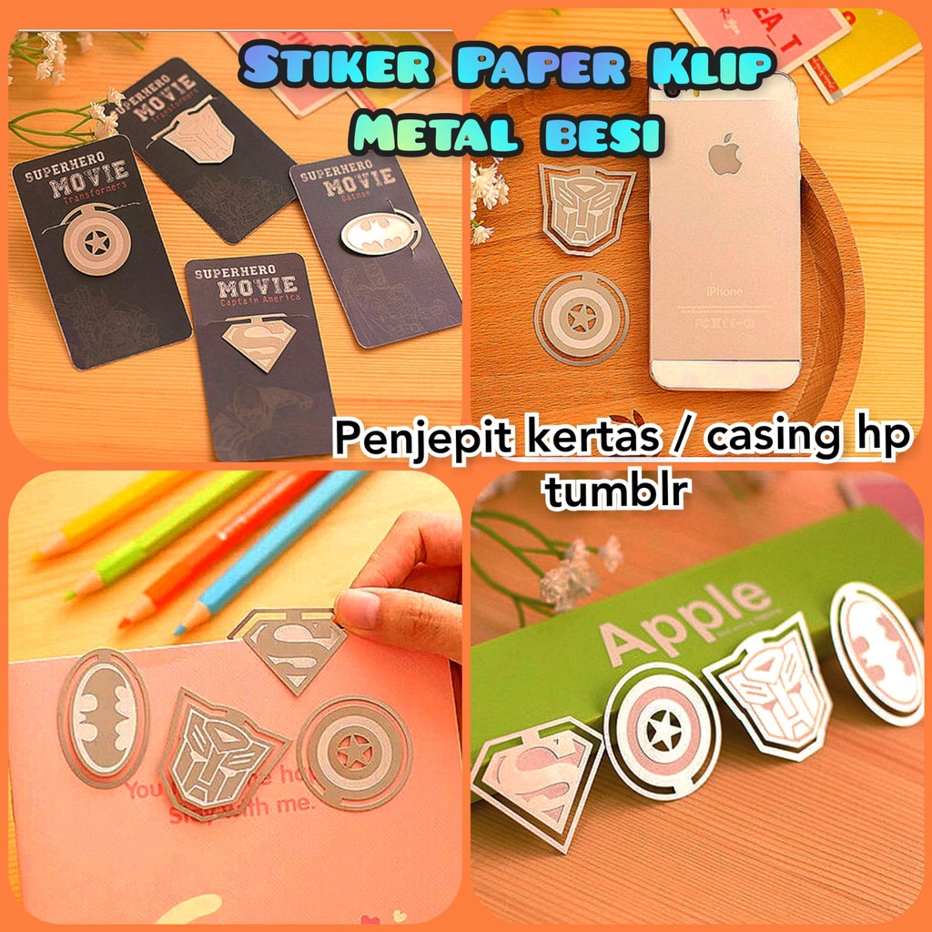 

Paper klip Metal Besi Super Hero Unik Lucu Penjepit Kertas Avengers Paper Clip Unik Avenger Jepitan Kertas Pembatas Buku Superman Binder Clips Tranformers Batman anak laki laki