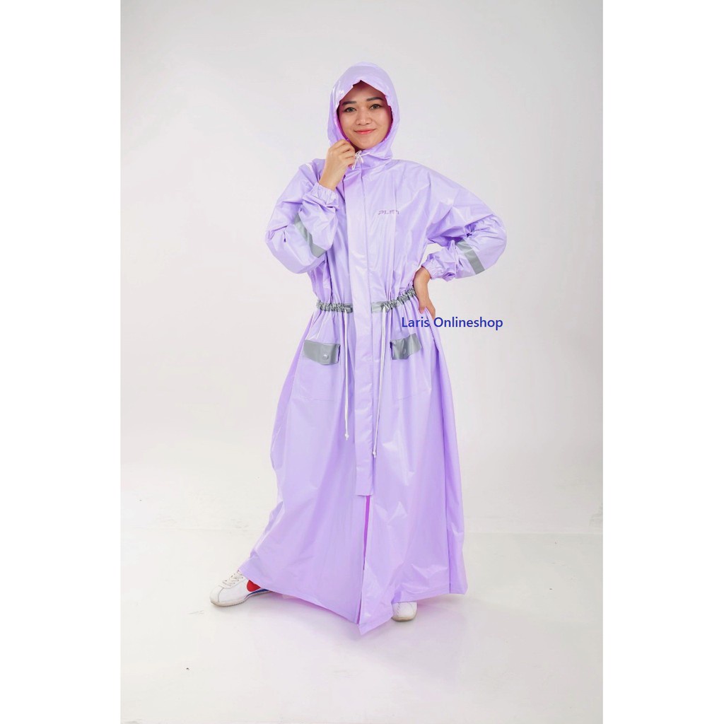 Jas Hujan Jumbo Wanita Dewasa Model Gamis Muslimah Syari - Poncho Rok Terusan Wanita Hijabers Premium Plevia Salsabila 753