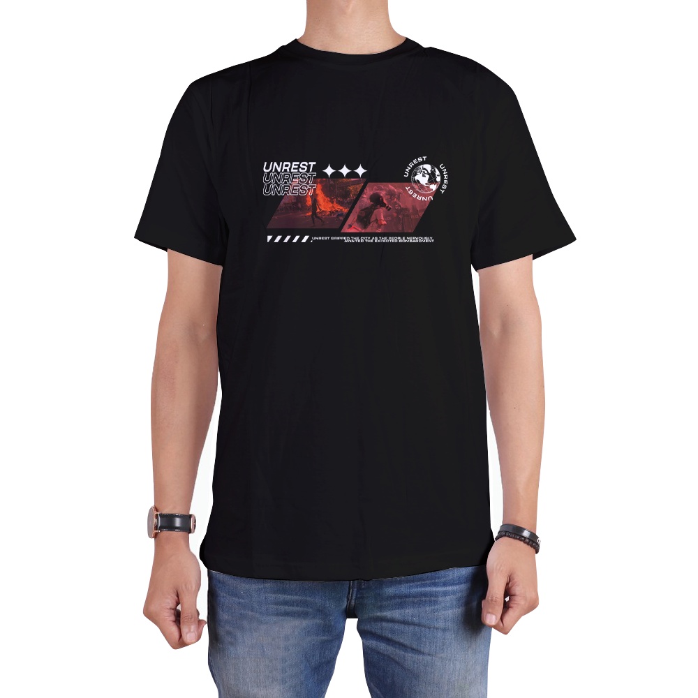 Blues Clothing Tshirt Pria Wanita Unisex Kaos motif Unrest