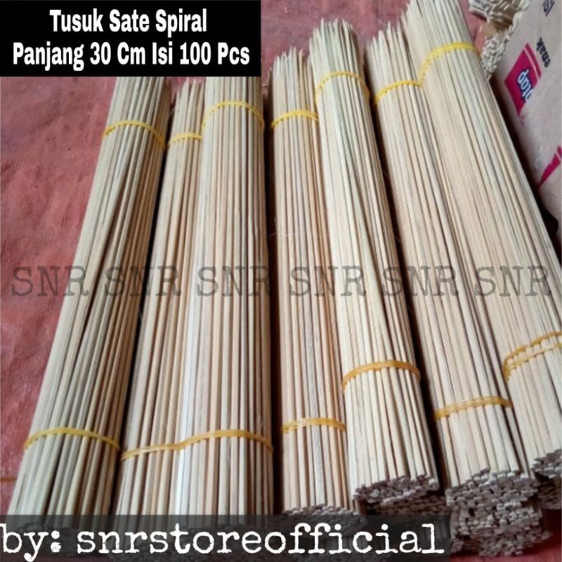 Jual Tusuk Sate Bambu Kentang Spiral Panjang 30 Cm Isi 100 Pcs