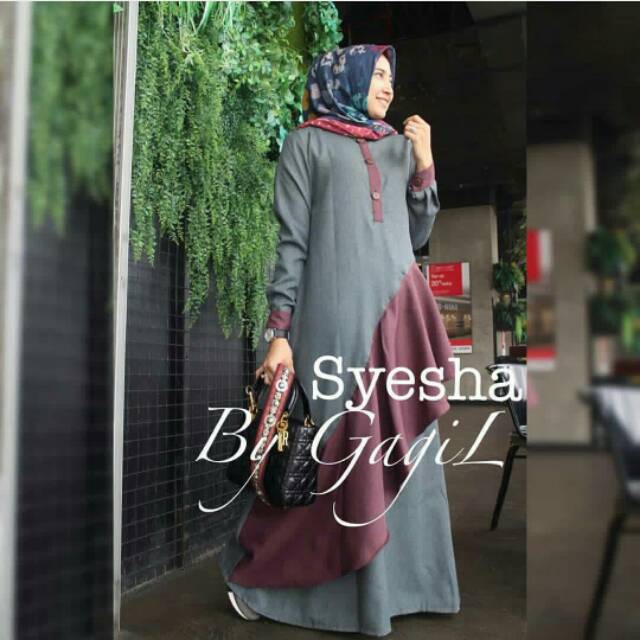 DRESS MUSLIM - fashion wanita - baju wanita - baju gamis - dress- gamis - gamis wanita- Syesha Dress