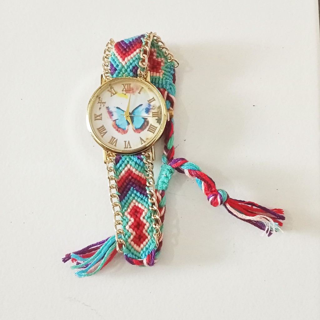 Jam Tangan Remaja & Wanita Tali Rajut Edge-Butter Fly