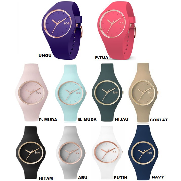 { Grosir Jam Tangan MURAH ICE WATCH GLAM TALI RUBBER TERMURAH // IC002 WTS