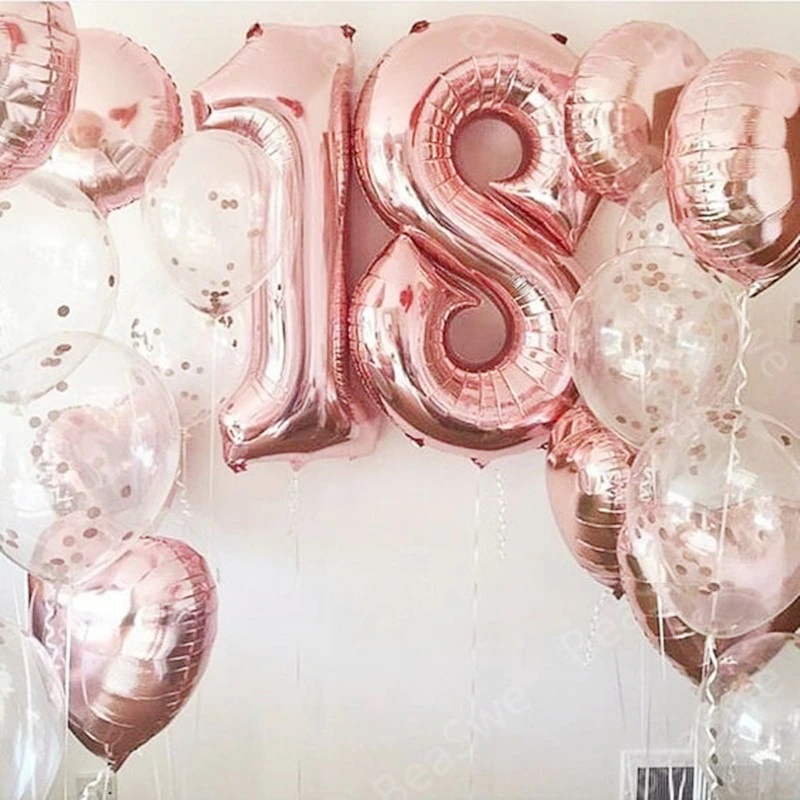 Balon Angka Rose Gold100CM / BALON FOIL ANGKA 100CM balon angka jumbo balon huruf balon latex balon ulang tahun