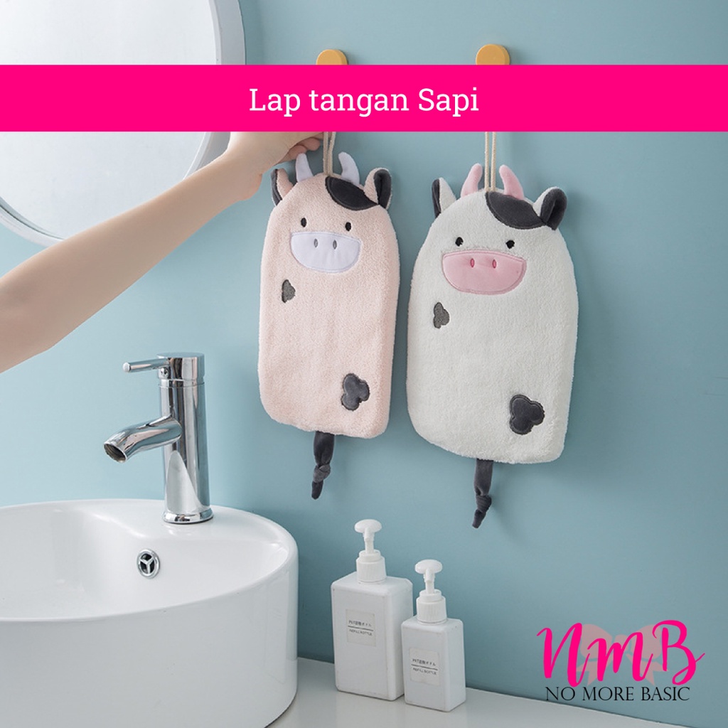 Lap Tangan Gantung Karakter Sapi / Handuk Tangan Gantung Karakter Sapi / Handuk Anak / Hand Towel