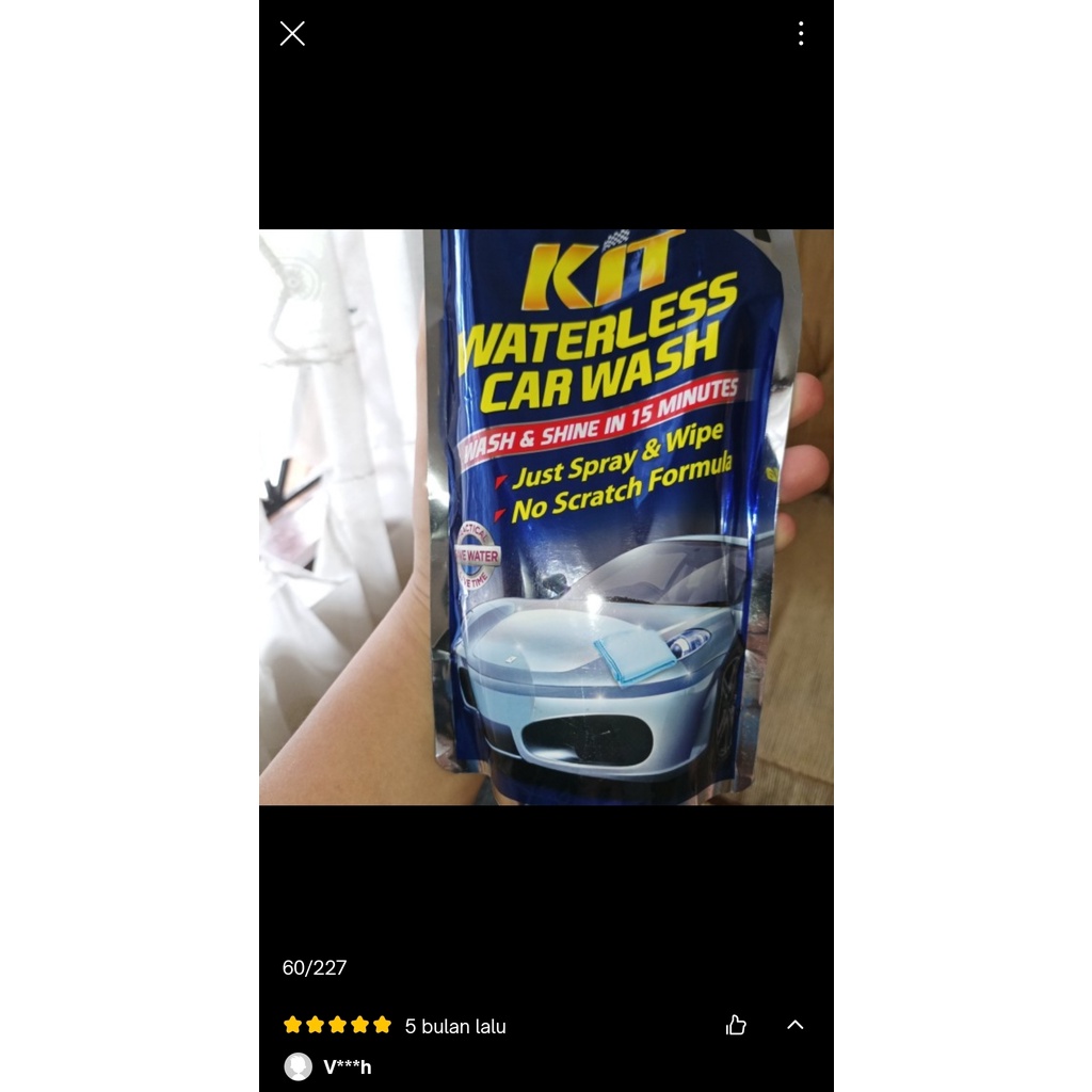 KIT WATERLESS CAR BIKE WASH POUCH ISI ULANG 500mL