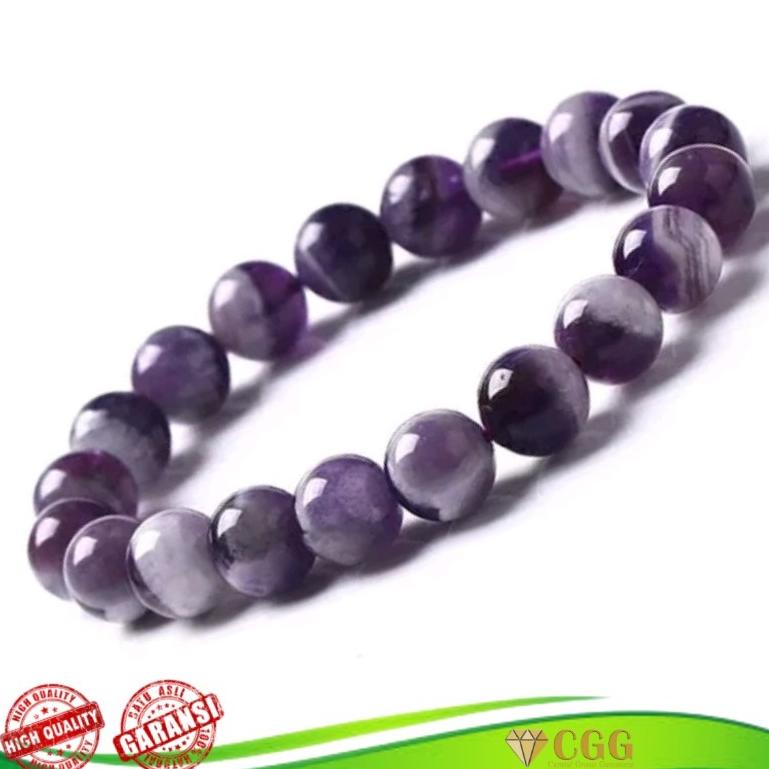 Gelang Batu Giok China Color Amethyst Cina Original