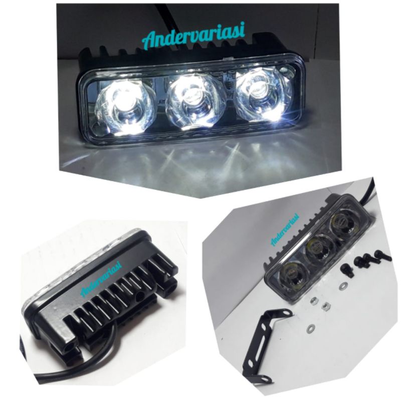 lampu tembak sorot 3 led flash original cr7