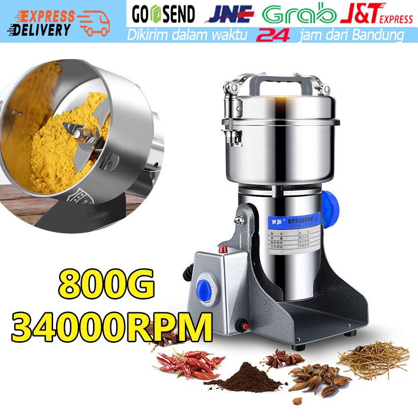 800G Mesin bubuk/tepung Penggiling Gerinda Herbal Biji Kacang Obat Mesin Giling Grinder Elektrik